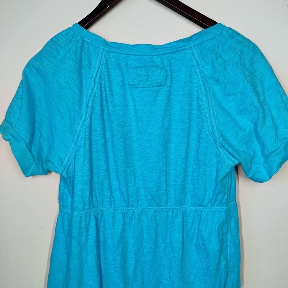 American Eagle Y2K Babydoll Top Blue Tie Waist Womens Medium Bella Swan - Picture 6 of 13